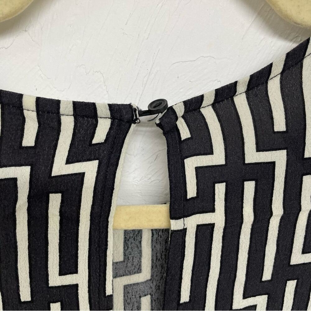 GP & J Baker X H&M Black & White Geometric Print Swing Mini Dress Womens 12 - Picture 5 of 9